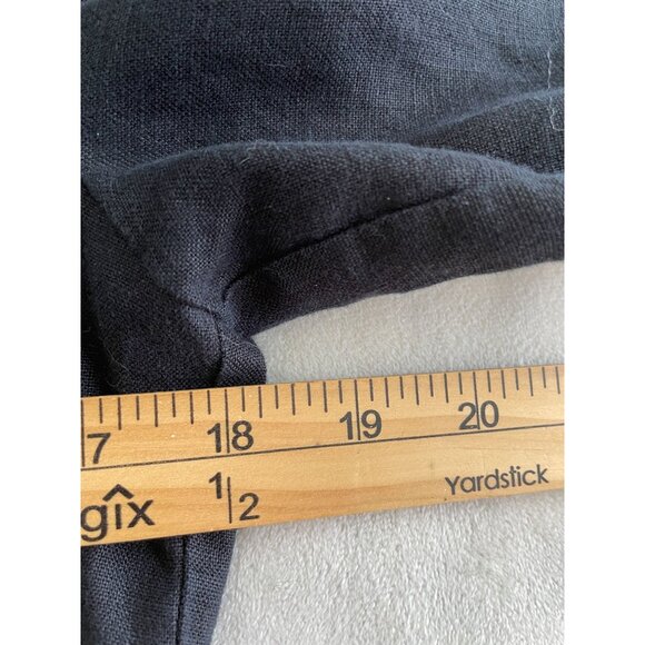 Relativity Womens 100% Linen Ruffle Cardigan PM Black Lace Trim & Tie Whimsigoth - Picture 3 of 9